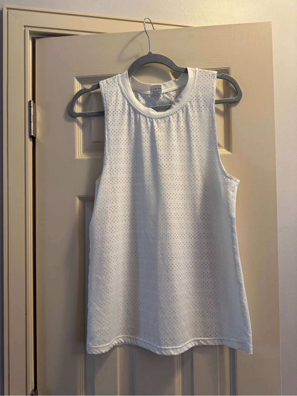 ZYIA White Eyelet Muscle Tank